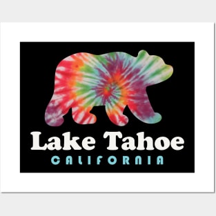 Lake Tahoe California Bear Tie Dye Hippie CA Posters and Art